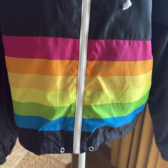 Polaroid Black windbreaker Jacket with Multicolor Stripes - Picture 7 of 9